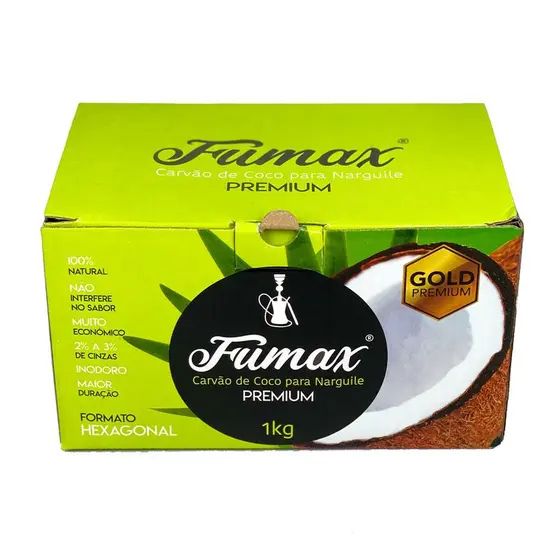Caixa de Carvão de Coco Fumax 1kg (Entrega no mesmo dia!!)